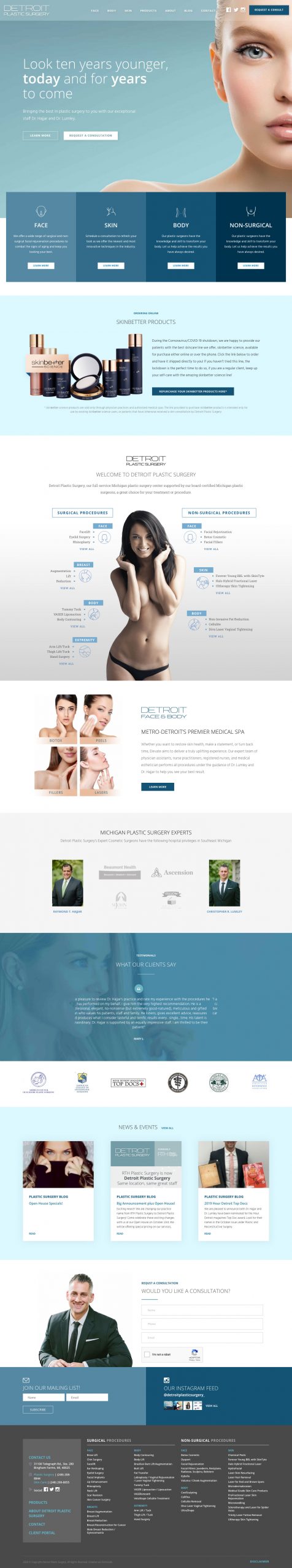 Plastic Surgeon Website Design Visual