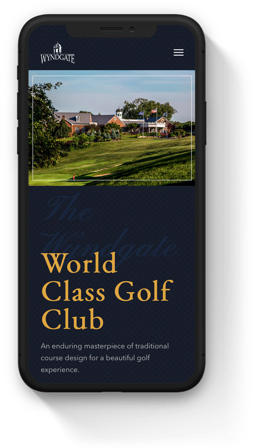 Golf Course mobile website design