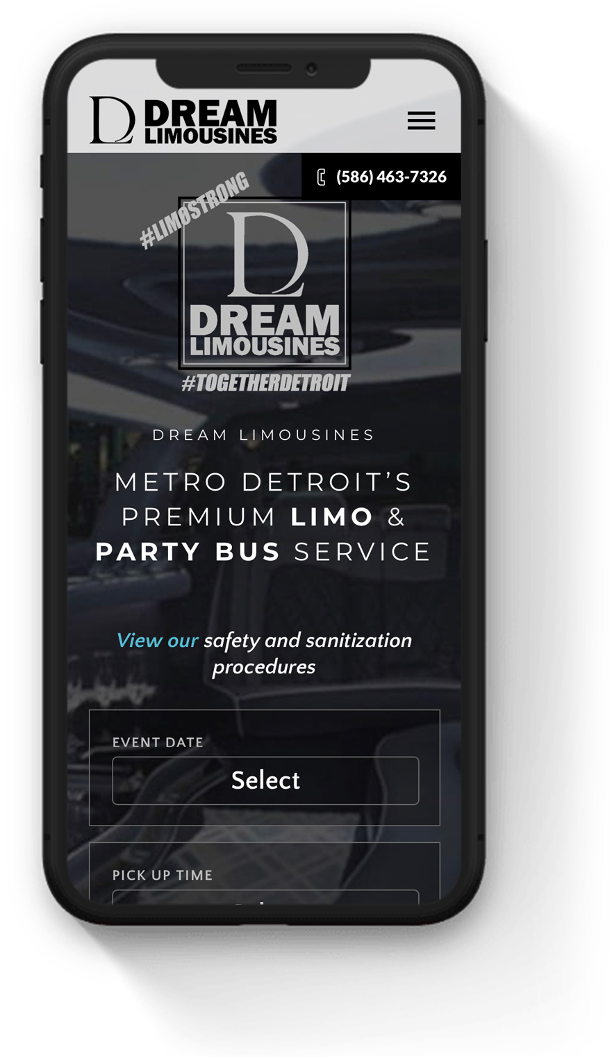 mobile limo service web design