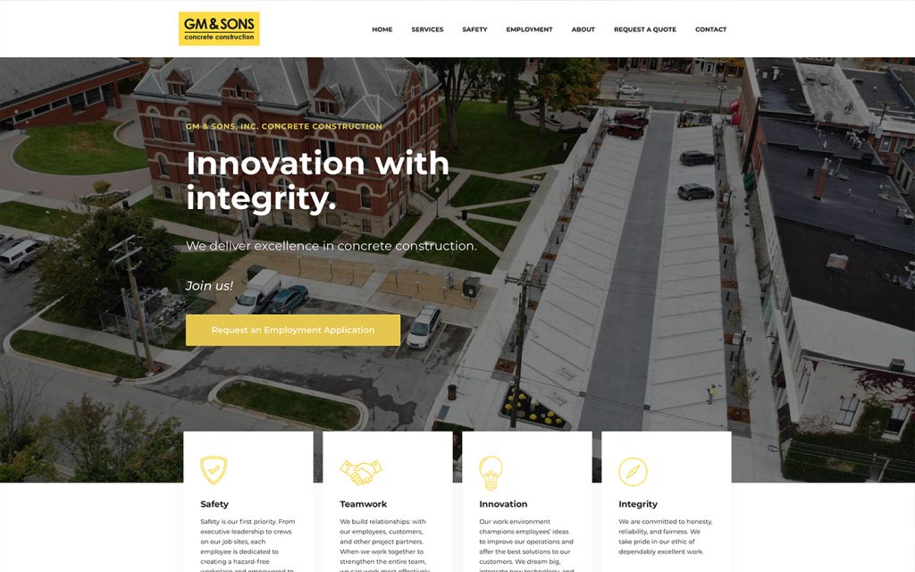 GM and Sons Concrete Contractor Website 2021!