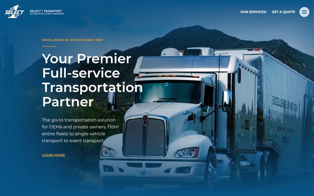 Select 1 Transport Website 2021