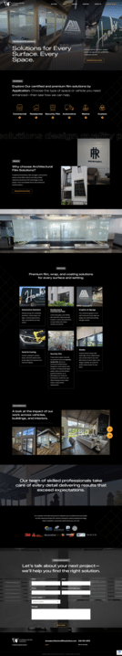Screencap of the full Architectural Films website homepage.